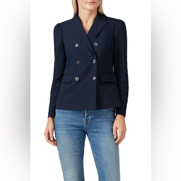 Rebecca Taylor tailored double breasted navy blazer - Picture 1 of 7